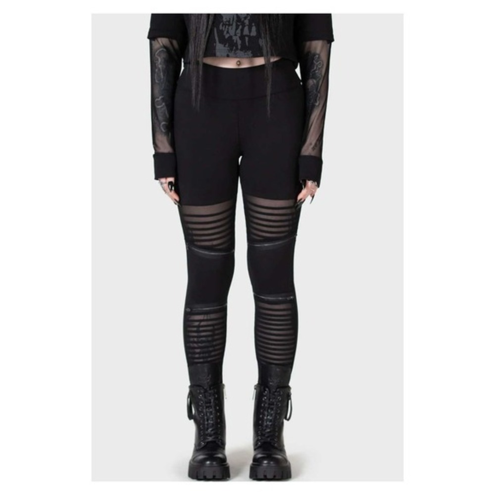 Killstar Clara's Trap leggings mesh zipper design size extra large